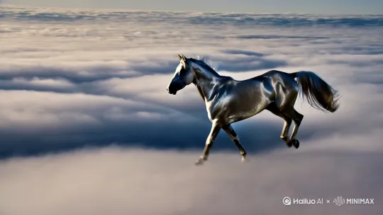 汗血宝马奔驰天空 by Hailuo AI Video Generator