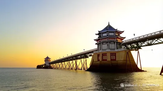 1. **栈桥**  
作为青岛地标，这座440米长的海上长廊始建于1891年，尽头的八角亭"回澜阁"与海天交相辉映。退潮时礁石滩现出白鹭觅食的诗意画面，冬季更有上万只海鸥在此越冬。登桥远眺小青岛灯塔与城市天际线，最能感受"碧海蓝天红瓦绿树"的青岛印象。

2. **八大关**  
占地70公顷的历史街区汇聚俄、英、法、德等24国建筑风格，600余栋别墅构成"万国建筑博览会"。公主楼蓝顶白墙的童话造型、花石楼花岗岩砌筑的城堡式建筑最为经典。秋季居庸关路的银杏大道与山海关路的法国梧桐交替铺就金色地毯，林间光影斑驳中可见新人拍摄婚纱的浪漫场景。

3. **崂山**  
中国海岸线唯一千米高峰，道教发祥地之一。太清宫千年古银杏与绛雪传说、明霞洞摩崖石刻展现人文厚度，仰口景区的山海奇观尤为壮丽。登顶巨峰可同时俯瞰黄海碧波与云海翻涌，山间清泉孕育出享誉世界的崂山矿泉水。春赏樱花秋看红叶，道观晨钟与涛声共鸣的体验独一无二。 by Hailuo AI Video Generator