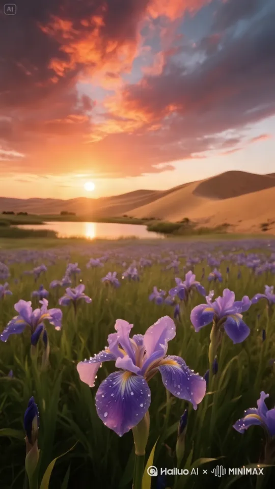 [右移,左摇,跟随]花朵在风中摇曳 by Hailuo AI Video Generator