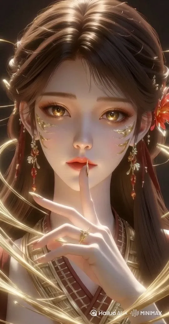 眨眼睛-飘发-眼睛发光丝 by Hailuo AI Video Generator