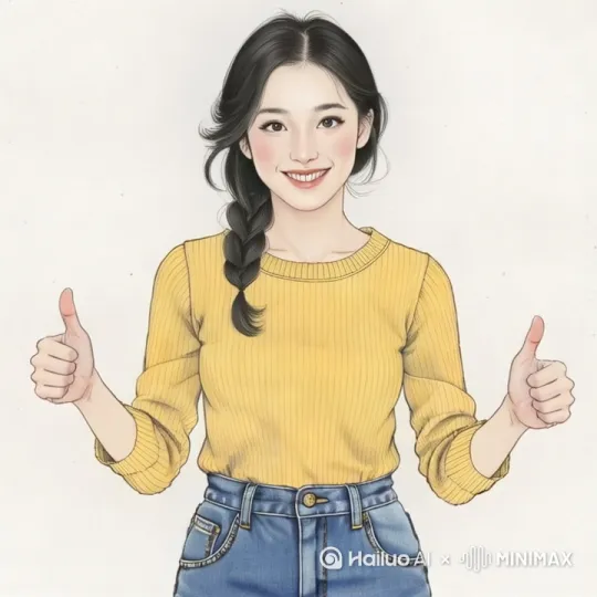 女子笑着，动作自然，发丝被风吹动。 by Hailuo AI Video Generator
