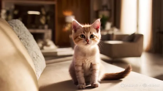 做一个小猫的视频[推出,上升,下摇] by Hailuo AI Video Generator