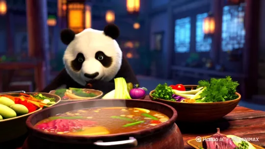熊猫吃火锅 by Hailuo AI Video Generator