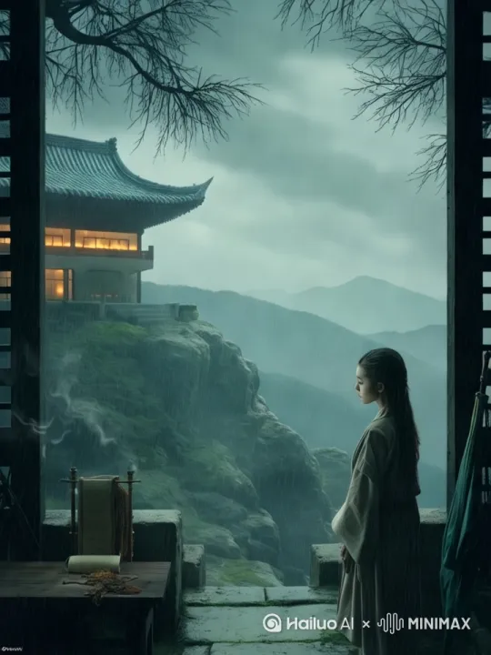 [右移,左摇,跟随]雨纷纷 旧故里草木深
我听闻 你始终一个人
斑驳的城门 盘踞着老树根
石板上回荡的是 再等
雨纷纷 旧故里草木深
我听闻 你仍守着孤城
城郊牧笛声 落在那座野村
缘份落地生根是 我们 by Hailuo AI Video Generator