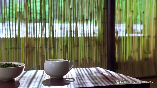 给我做个视频,内容是,晨光穿过竹帘,在茶席上投下斑驳的影子。
一只素白瓷杯静候着,等待与茶叶的相遇。
水将沸未沸之际,最是妙处——水泡如蟹眼初生,又似鱼目微动。
此刻,整个世界都安静下来,只剩下水与火的对白。 by Hailuo AI Video Generator