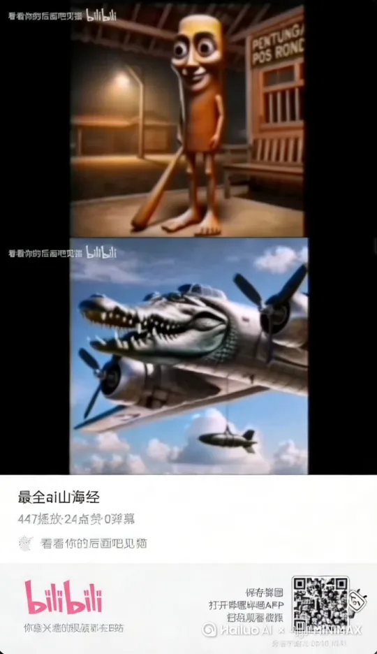 让他们俩让他们两个打架木棍人先拿木棒打鳄鱼轰炸机鳄鱼轰炸机拿炸弹轰炸木棍人木棍人变成长木棍人形态一棒子把鳄鱼轰炸机给打下来捕鱼轰炸机变成陆地形态开始和木棍人搏斗最后打成了平手 by Hailuo AI Video Generator