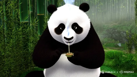 熊猫烧香 by Hailuo AI Video Generator