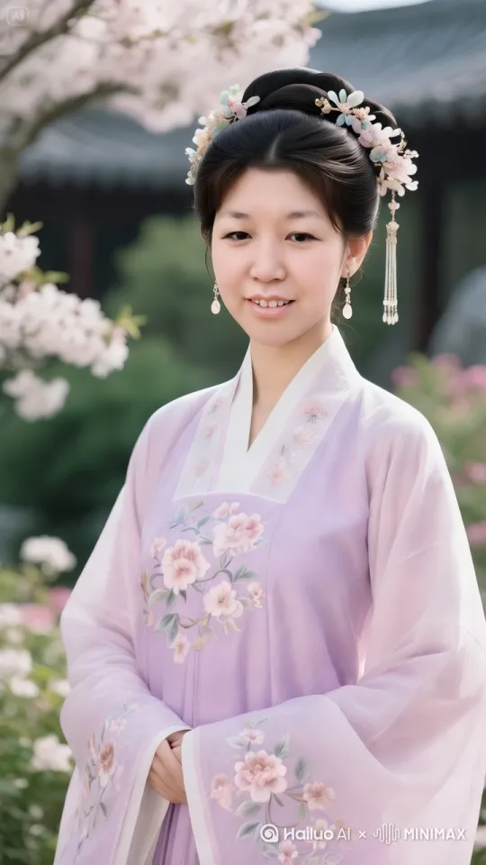 扫把照片中的女人变成视频，要求向前人来，面容美丽 by Hailuo AI Video Generator