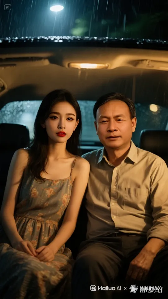 女子狠狠的扇了男子一个巴掌，痛哭下车，两人的面部表情变化细腻真实，富含感染力 by Hailuo AI Video Generator