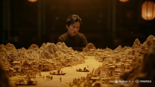 [左移,上升]消明上河图中的众生动起来 by Hailuo AI Video Generator