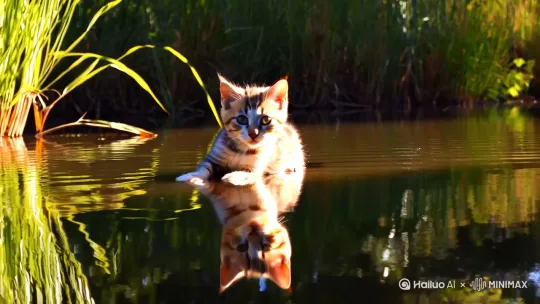 小猫钓鱼 by Hailuo AI Video Generator