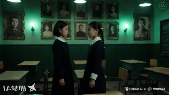 出现大量白色的烟雾把2个女孩完全覆盖 by Hailuo AI Video Generator