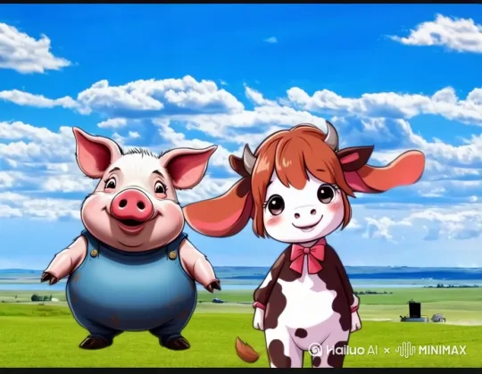 图片里面两个动物互相对话，不回家去网吧上网的视频 by Hailuo AI Video Generator
