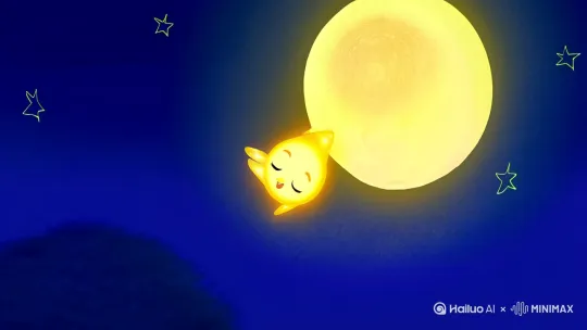 ### **故事正文**  
**第一幕：月亮妈妈的怀抱**  
在深蓝色的夜空中，住着一颗名叫“闪闪”的小星星。它总是紧紧依偎在月亮妈妈身边，因为害怕黑暗，从来不敢独自发光。月亮妈妈温柔地说：“闪闪，黑暗里也有美丽的风景哦！”可闪闪只是摇摇头，把光芒藏得更紧了。  

（*画面设计：夜空以渐变深蓝色为主，月亮妈妈用柔和的黄色，闪闪蜷缩成一个小光球，周围点缀几颗暗淡的星星。细节处隐藏一只打瞌睡的猫头鹰，供孩子寻找。*）

---

**第二幕：小云朵的邀请**  
一天，一朵胖乎乎的云朵“绵绵”飘过来，它像棉花糖一样软绵绵的，总爱咯咯笑。“闪闪，和我一起去探险吧！黑暗森林里有会发光的萤火虫，还有跳舞的蒲公英！”绵绵眨着圆圆的眼睛说。闪闪犹豫了，但看着绵绵期待的表情，它轻轻点了点头。  

（*画面设计：绵绵用白色和浅粉色，身体蓬松如棉花糖；背景中隐约可见远处的森林轮廓，用暗绿色和金色光点暗示萤火虫的存在。*）

---

**第三幕：黑暗森林的惊喜**  
闪闪和绵绵手拉手飞向森林。一开始，周围黑漆漆的，闪闪紧张得发抖。突然，一簇萤火虫点亮了草丛，像一串小灯笼！接着，蒲公英种子随着风跳起圆圈舞，闪闪忍不住跟着旋转起来。它发现，自己的光芒竟然照亮了一片小花，花儿们仰起头对它微笑。  

（*画面设计：萤火虫用荧光黄，蒲公英种子带银色光晕；闪闪的光芒逐渐变亮，照亮周围的小雏菊和甲虫。细节处藏一只偷看的小刺猬。*）

---

**第四幕：新朋友和回家的路**  
在森林深处，闪闪遇到了一颗迷路的小流星“嗖嗖”。嗖嗖因为飞得太快，总是撞到东西，它难过地说：“大家都笑我笨手笨脚……”闪闪用自己的光芒帮嗖嗖照亮前路，绵绵用云朵托住它。三个小伙伴一起找到了回家的方向，夜空因为它们的友谊变得更加明亮。  

（*画面设计：嗖嗖设计为红色流星带尾巴火花，撞到树干时露出滑稽的表情；三角色互动时，画面色彩从冷色调渐变为温暖的橙黄色。*）

---

**尾声：勇敢发光的闪闪**  
回到月亮妈妈身边时，闪闪已经不再害怕黑暗了。它主动飞到夜空边缘，为迷路的小鸟指引方向。月亮妈妈欣慰地说：“看，你的光芒不仅能照亮自己，还能帮助别人呢！”  

（*画面设计：全景展示夜空，闪闪的光芒与其他星星连成星座；角落里的绵绵和嗖嗖在挥手告别，背景中隐藏一颗心形云朵。*） by Hailuo AI Video Generator