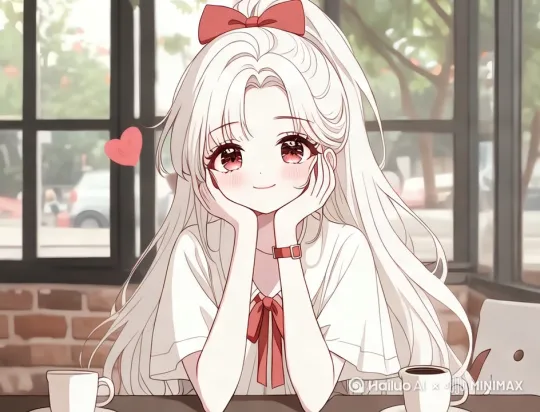 头发随风摆动，眼睛一眨一眨，微笑着，[晃动] by Hailuo AI Video Generator