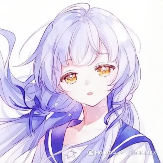 头发随风飘扬，不断眨眼 by Hailuo AI Video Generator