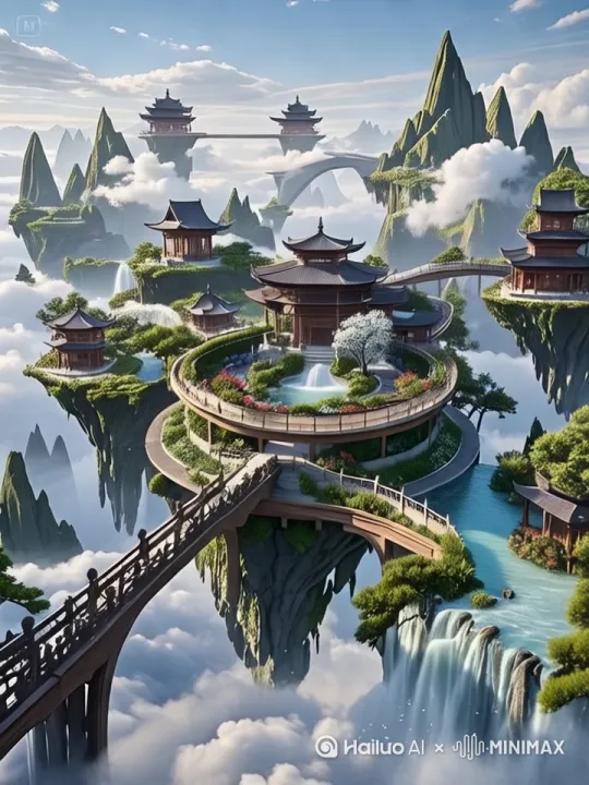 这是展现虚幻的神仙世界，要增加一些虚幻的元素，要从各个角度去表现场景，8K高清，电影质感。 by Hailuo AI Video Generator
