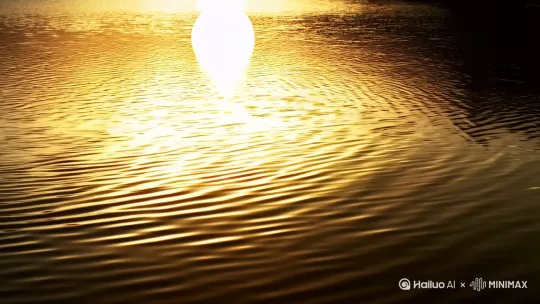 创意转场：水面波纹扩散至满月倒影，月轮幻化为泛黄宣纸，墨迹诗句逐字浮现，随涟漪消散如烟。 by Hailuo AI Video Generator