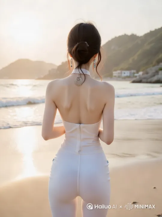 美女往前走，展现女性身材 by Hailuo AI Video Generator