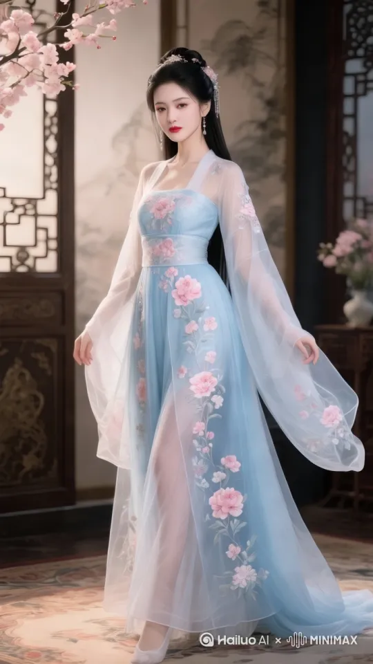 [左移,推进,右摇]，微笑含情脉脉，转身向我走来，步态轻盈，婀娜多姿。十分迷人，4K高清视频， by Hailuo AI Video Generator