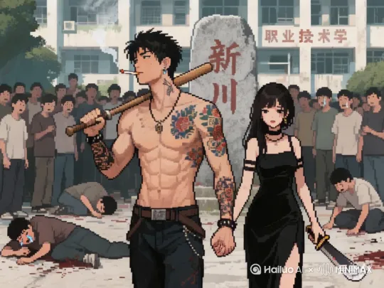 帮我生成一个视频：帮我生成一个视频：不要有大幅度动作 站在原地不动  抽烟的烟雾在往上飘 人物微微的在动 不能有大幅度动作强调一遍 男生始终都拽着女生的手 比例 4:3  然后其次不能有其他多余动作 by Hailuo AI Video Generator