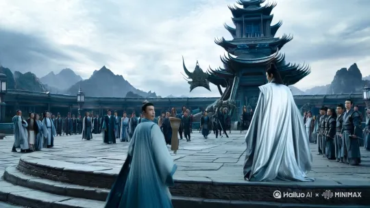 七界风云：六院盟会的暗流与交锋
 
在七界交错的神秘世界，六院联盟为应对未知危机在天剑院广场集会。盟主剑无尘立于高台，一袭银白长袍随风而动，他目光如炬，扫视着台下各院精英，却在瞥见易园弟子陆云时，眼底闪过一丝难以察觉的冷意。
 
“诸位同道，如今局势动荡，联盟成立旨在共御外敌。然近期易园门下陆云行事诡秘，其功法来路不明，恐生变数！”剑无尘的声音沉稳却带着不容置疑的威压，打破了广场的寂静。
 
易园紫阳真人面色凝重，上前一步驳斥：“剑盟主，我易园向来恪守正道，陆云虽天赋异禀，但绝无逾矩之举，望盟主莫要轻信传言。”
 
陆云神色淡然，缓步而出，朗声道：“剑无尘，若仅凭臆测便定罪，这盟主之位，怕是私心过重。”此话一出，广场气氛瞬间紧绷。
 
剑无尘被当众反驳，脸色骤变，大手一挥：“既如此，便让众人见证！”话音落下，天剑院高手柳星魂率先发难，长剑裹挟着凌厉剑气直取陆云要害。陆云身形灵巧闪动，如意心魂剑出鞘，剑身上流转着奇异光芒，与柳星魂展开激烈交锋。一时间，剑光闪烁，剑气纵横，两人招式变幻莫测，看得众人屏息凝神。
 
随着战斗升级，六院数位杰出弟子加入围攻。陆云身陷重围，却毫不慌乱，巧妙施展易园精妙身法与独特功法，在攻击间隙灵活反击。他忽而施展“五雷引”，天空乌云密布，雷电轰鸣，一道粗壮的雷电劈向对手；忽而又以“清风拂柳”化解凌厉攻势，身姿轻盈如燕。
 
激战正酣之际，浩天府文不名摇着折扇、云雾山归无道长手持拂尘赶来相助。文不名折扇轻挥，一道道柔和清风形成屏障，挡下部分攻击；归无道长拂尘舞动，金光闪耀，与敌人的法术激烈碰撞。就在局势稍有缓和之时，魔神宗宗主白云天现身广场边缘，抱臂而立，似在旁观这场争斗，脸上挂着意味深长的笑意，为局势增添了几分诡异。
 
剑无尘见援手到来，心中愈发恼怒，祭出天灵神剑，施展出天剑客亲传的“紫华流光诀”，剑身光芒大盛，化作一道璀璨光剑刺向陆云。陆云见状，运起“九转玄功”，周身泛起淡金色光芒，与光剑全力相抗。两股强大力量相撞，爆发出震耳欲聋的轰鸣，强大的气浪向四周扩散，广场上的众人纷纷后退。
 
千钧一发之际，魔童瑶光突然闯入战场。他体内魔龙之力涌动，周身环绕着神秘的紫色光晕，手中奈何珠光芒闪烁，接连迎战云之法界的玄木大师、金刚圣佛和风雷真君。瑶光操控魔龙吐出幽蓝火焰，与三位高手的法术激烈交锋，火焰与金光、风雷交织，场面壮观而混乱。
 
陆云在瑶光的支援下，精神大振，再次施展出易园绝学，与剑无尘展开殊死搏斗。就在胜负难分之时，天剑客慕容剑秋现身，他认为陆云功法特殊威胁巨大，亲自出手。陆云本就疲惫不堪，面对天剑客的强大威压，毫无还手之力。
 
易园张傲雪、凤凰书院沧月心急如焚，欲上前相助，却被彩凤仙子拦住。千钧一发之际，一道神秘流光闪过，逼得天剑客暂时收手。而此时的陆云已陷入昏迷。关键时刻，天之都百灵公主手持九天玄琴与定天神针及时赶到，琴音缭绕间，强大的音波击退众人，她带着陆云迅速离去，这场惊心动魄的纷争终于暂告一段落 ，但六院之间的矛盾 by Hailuo AI Video Generator