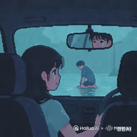 窗外下着小雨，女生在哭泣，慢慢抬起手摸着窗子，窗外的男生渐渐抱头痛哭 by Hailuo AI Video Generator