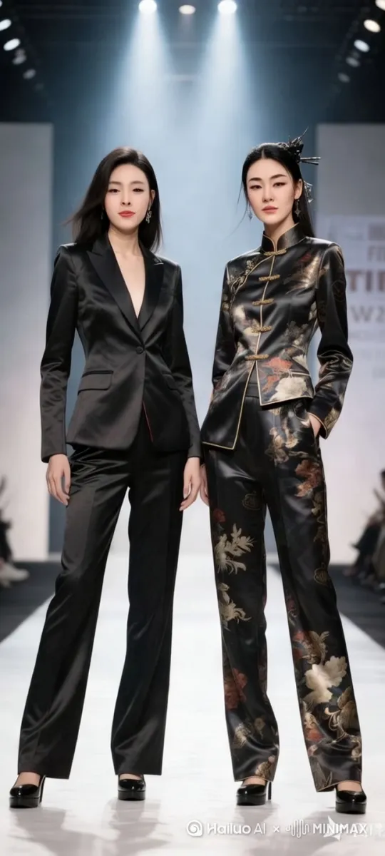 美女，全身写真绝色美女，青春靓丽，气质优雅，高贵大方，魅力四射，迷人。国际西装节，西装革履，女装套装，搭配时尚合理，电影质感高清摄影艺术风格，中国风丝绸质感，电影照明，体积照明，中国朋克，大师杰作，平面设计，电影高清质感摄影艺术风格，徕卡镜头，治愈系。比例：16:9，时长：120秒，32k，AI模型生成视频。 by Hailuo AI Video Generator