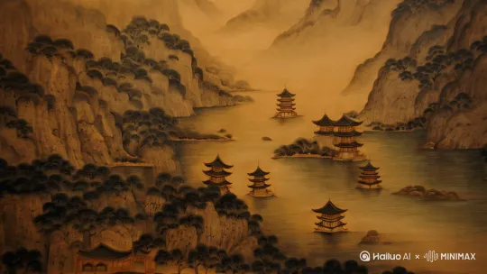 一幅宋朝唯美山水画，意境幽远！ by Hailuo AI Video Generator