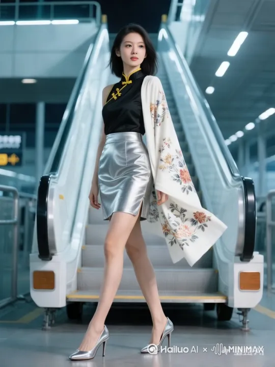 从客机舷梯走下来，视频画面人物真实 by Hailuo AI Video Generator
