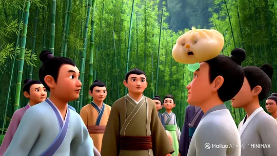三个月来，修真界流传着离奇传说：碰瓷式认爹的糯米团子，专劫各派青年才俊的额头。上到蓬莱岛主亲传弟子，下到合欢宗扫地杂役，但凡额间有印记的修士，都曾被小胖手糊过一脸灵力。这日当团宝揪住魔尊鎏金面具时，整个修真界炸开了锅。玄铁面具坠地的刹那，玉佩突然化作流光缠住男人手腕，显出与团宝如出一辙的梨涡。"找到啦！"奶团子欢呼着掏出账本："这是您欠娘亲的十八年抚养费、精神损失费、误工费......"魔尊望着账单末尾的糖葫芦欠条轻笑出声，指尖捏住团子后颈："走，找你娘算账去。" by Hailuo AI Video Generator