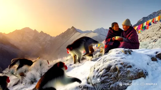 好的,我现在需要帮用户写一份关于猴子在雪山上游玩,旁边有一对老夫妇在喜马拉雅山上的文案。首先,我得看看用户提供的搜索结果,看看有没有相关的素材可以利用。
先看一下搜索结果里的各个文档。网页1提到的是滇西北的梅里雪山,有滇金丝猴,还有观猴的经历,特别是维西县的滇金丝猴国家公园,这里有很多关于猴子的生态和观察细节,比如它们吃松萝,被保护的情况,这些可以作为猴子部分的素材。另外,还提到了既下山梅里酒店,可能有雪山环境的描写。
网页2和网页3、4、5都是关于不同地方的猴子,比如西岭雪山的猕猴,张家界的猕猴在雪地玩耍,黄山的猴子,还有临朐的石猴。不过用户需要的是喜马拉雅山上的场景,可能需要结合雪山和猴子,但实际搜索结果中没有直接提到喜马拉雅山的猴子,但可能有类似的环境描写,比如雪山、寒冷的气候等。
网页6、7、8提到了老年人旅行,尤其是84岁老太太骑行西藏,还有80岁老人游历尼泊尔,以及老年主播环球旅行的故事。这些可以作为老夫妇的灵感来源,表现他们的冒险精神和活力。特别是网页7中的温祥寅老人,80岁独自前往尼泊尔,展示了高龄旅行者的勇气,可以借鉴到老夫妇的角色设定中。
接下来,用户要求文案中有猴子在雪山游玩,旁边有老夫妇在喜马拉雅山。需要将这两个元素结合起来。猴子方面,可以参考滇金丝猴的特点,比如黑白毛色、红唇,以及它们在雪地中的活动,如吃松萝、在树梢跳跃。而老夫妇的部分,可以结合高龄旅行者的经历,突出他们的乐观、相互扶持,以及与自然和谐相处的画面。
雪山的环境描写可以从网页1和网页4、5中提取,比如梅里雪山的日出、星轨,黄山的雪景,营造壮丽的背景。同时,加入喜马拉雅山特有的元素,如高海拔、冰川、经幡等,增强场景的真实感。
需要注意将猴子的灵动与老夫妇的宁静形成对比,同时突出两者在自然中的和谐。例如,猴子在玩耍,老夫妇在旁观看,或者互动,比如喂食(需注意保护区的规定,可能不能直接接触,但可以艺术处理)。还可以加入一些文化元素,比如藏民的热情,如网页6中提到的酥油茶、合影,增加文案的温暖感。
另外,时间设定在2025年,可能需要考虑未来的元素,但用户没有特别要求科幻,所以保持自然和现实。引用方面,滇金丝猴的信息来自网页1,老夫妇的灵感来自网页6、7、8,雪山环境综合多个网页。
最后,结构上可能需要分场景,比如清晨、白天、傍晚,描绘不同时间段的活动,结合猴子和老夫妇的互动,以及自然景观的变化。引用编号需要正确对应,比如滇金丝猴部分引用,老夫妇的年龄和旅行经历引用,雪山环境引用等。确保每个引用在相关句子末尾标注,避免集中。
《雪域灵缘》——喜马拉雅山上的不老传说
场景一:晨曦微光,雪山初醒
喜马拉雅的晨光刺破云层,卡瓦格博峰顶泛起金边。一群滇金丝猴抖落松针上的薄霜,黑白相间的毛发在雪地里格外醒目。它们轻盈跃过冰封的溪流,红唇如焰火点缀着苍茫雪色。不远处,84岁的苏奶奶裹着藏式羊绒披肩,与老伴老冯并肩坐在经幡飘动的山崖边。两人手中的酥油茶蒸腾着热气,与猴群呼出的白雾交织成朦胧的画卷。
场景二:灵猴戏雪,银发生辉
一只幼猴抓起积雪塞进嘴里,冰渣在阳光下闪烁如碎钻。苏奶奶笑着举起手机:“这可比深圳的摩天大楼有趣多了!”镜头里,老冯正模仿猴子梳理毛发的动作,逗得妻子前仰后合。猴群中体型最大的公猴忽然跃上巨石,宛如守护神俯瞰山谷。老夫妇想起昨夜客栈老板讲述的传说:“卡瓦格博的山神会化作金丝猴,庇佑白头偕老的恋人。”
场景三:风雪突袭,生命共舞
午后乌云骤聚,冰雹砸向海拔4500米的观景台。猴群迅速集结,母猴将幼崽护在腹下疾驰向岩洞。老冯急忙撑开橘色登山杖,为妻子架起临时屏障。风雪中,他们看见三只成年猴折返,用身体为族群殿后。“这些精灵比人类更懂何为相守。”苏奶奶握紧丈夫生满冻疮的手,想起50年前他在地质队风雪夜归的往事。
场景四:星河为证,不老誓言
入夜后的既下山酒店露台,银河从缅茨姆峰顶倾泻而下。老夫妇用三脚架记录星轨,意外拍到三只金丝猴蜷睡在冷杉枝头。 by Hailuo AI Video Generator