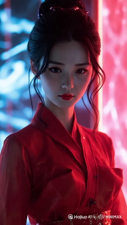 [右移,跟随]女人在往前走，表情带着笑意。 by Hailuo AI Video Generator