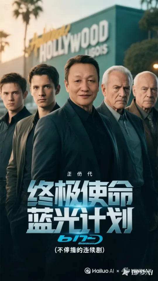 中间亚洲人开口讲话，左右看看，向前走。后面欧洲人跟着也往前走。一直向前走。[推出,上升,下摇] by Hailuo AI Video Generator