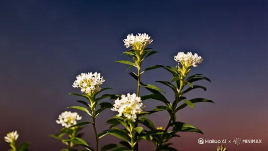 星空下的茉莉花随风晃动 by Hailuo AI Video Generator