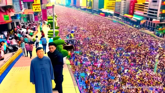 镜头 1：日常保护场景
时长：0:00 - 0:05
景别：全景
运镜：推镜头，从繁华的街道推至被保护的中国人，其身旁有两名亚洲形象的安保人员跟随。镜头起始于街道远处，缓慢向前移动，聚焦在人物身上。
速度：较慢，约每秒移动 0.5 米
画面内容：展示街道的热闹景象，被保护者正常行走，安保人员警惕地观察四周。
镜头 2：突发情况应对
时长：0:05 - 0:15
景别：中景
运镜：跟镜头，跟随安保人员迅速反应，将被保护者护在身后。镜头起始于被保护者一侧，随着动作移动。
速度：较快，约每秒移动 1.5 米
画面内容：模拟突发危险情况，安保人员迅速做出保护动作，展现专业素养。
镜头 3：安全转移
时长：0:15 - 0:25
景别：全景
运镜：拉镜头，从安保人员和被保护者的小范围画面拉至整个安全转移的场景。镜头起始于人物附近，逐渐向后移动。
速度：适中，约每秒移动 1 米
画面内容：安保人员护送被保护者安全离开危险区域。 by Hailuo AI Video Generator