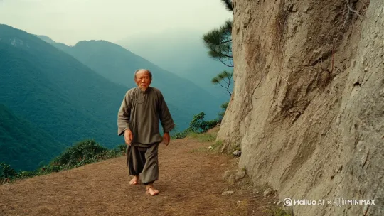 在一处宁静的深山里，有位看似平凡的大爷。他身着朴素的布衫，皱纹爬满脸庞，却透着一股沉稳的气质。
 
这日，大爷缓缓走到一处山壁前，深吸一口气，周身气息陡然凝聚。他双脚稳稳站定，如同扎根大地的苍松。紧接着，大爷右掌向前推出，正是那威震江湖的降龙十八掌。只见空气仿佛被一股巨力搅动，发出低沉的轰鸣。
 
随着掌力击出，山壁上先是出现一道道细密的裂纹，如同蛛网般迅速蔓延。眨眼间，“轰” 的一声巨响，大量碎石飞溅，尘土飞扬。待尘埃渐渐落定，众人惊异地看到，山壁上赫然出现了一个巨大的洞。那洞深邃黝黑，边缘参差不齐，显然是被恐怖的力量生生轰出。
 
大爷收掌而立，神色平静，仿佛刚刚做的只是一件微不足道的小事。这一幕被偶然路过的游客用手机记录下来，视频上传到网上后，迅速引发热议。网友们纷纷惊叹于大爷深藏不露的功力，讨论着这神秘莫测的武功，一时间，这条视频热度飙升，登上热门，让无数人见识到了这震撼人心的一幕。 by Hailuo AI Video Generator