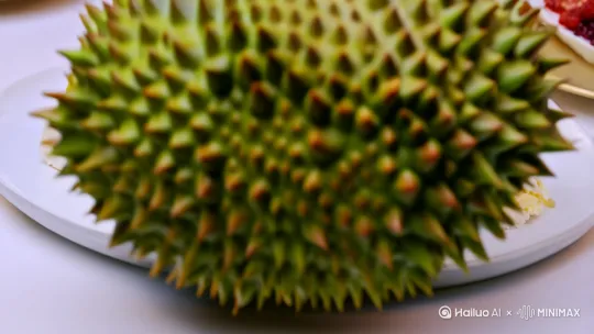 [下降,上摇]我们精选上等食材，从新鲜的榴莲到优质的千层蛋糕，每一口都是对味蕾的极致享受。" by Hailuo AI Video Generator