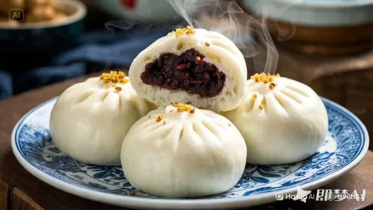 这种豆沙包的制作过程 by Hailuo AI Video Generator