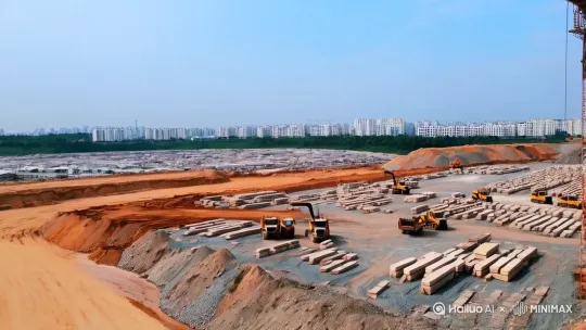 [左移,上升]润港矿业砂岩矿山今日正式开工建设！ 该项目位于[三坪矿区]，预计年产1000万吨优质建筑用砂岩，将有效满足[当地基础设施建设/房地产市场发展]的需求，为祖国边疆建设提供强有力的资源保障！ by Hailuo AI Video Generator