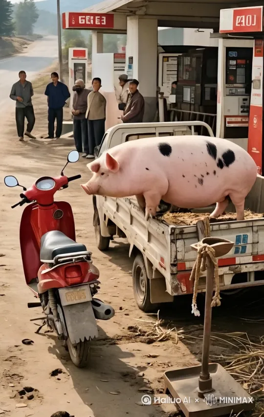 猪熟练的骑上电动车，骑走了 by Hailuo AI Video Generator