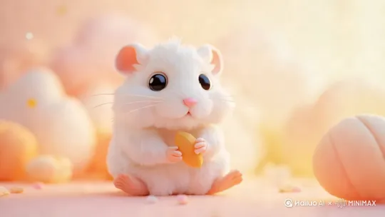 运镜：由远拉近；仓鼠拿起手上的瓜子吃 by Hailuo AI Video Generator