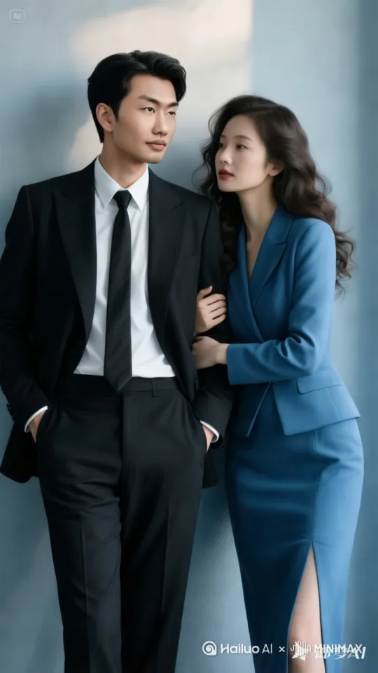 男的深情望女人，女人去吻男人，男人向前走，女人搂着男人一起向前走。 by Hailuo AI Video Generator
