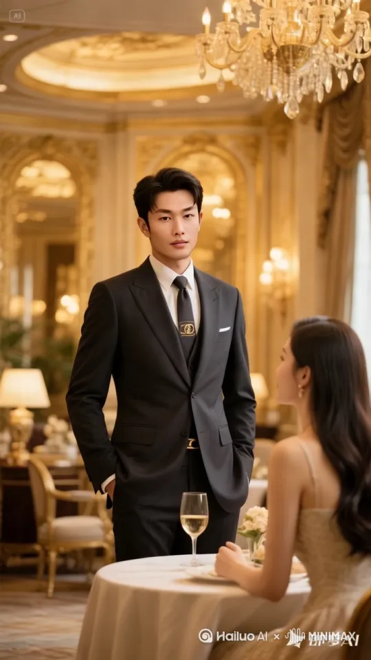 男人开口讲话，伸出手去拉女人。女人站起来握着男人手。一起向右边走去。 by Hailuo AI Video Generator