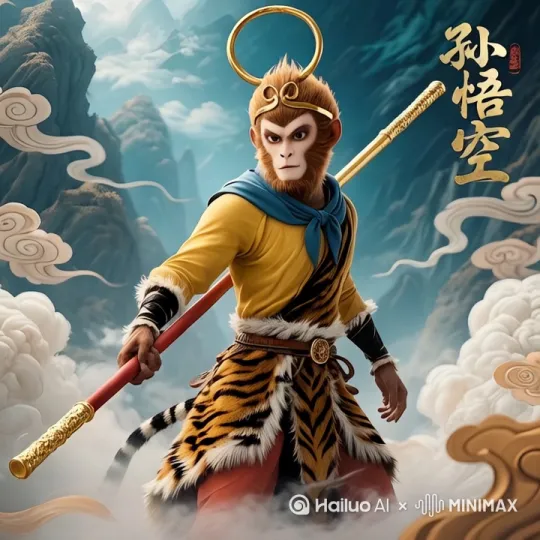 （轻捋胡须，目光悠远）那悟空本被压于五指山下五百年，幸得观音大士指点，等候取经人。待唐三藏揭去山上符咒，悟空便拜其为师。 by Hailuo AI Video Generator