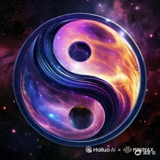 太极图旋转运化万物，照亮大地，山川，海洋 by Hailuo AI Video Generator