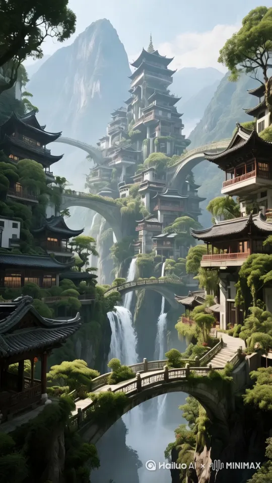 [推进,下降,下摇]风景自然，真实的动 by Hailuo AI Video Generator