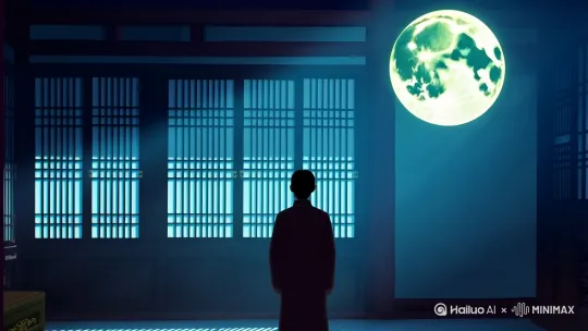 请用床前明月光，疑是地上霜，举头望明月，低头思故乡组成一个视频[变焦拉远] by Hailuo AI Video Generator