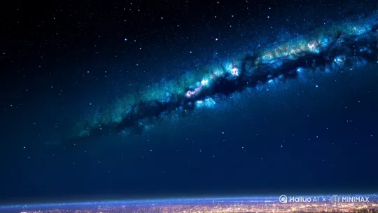 以卫星般的超高空视角俯瞰夜幕笼罩下的北京，广袤无垠的蓝黑色天空深邃如浩瀚宇宙，点点闪烁的星光像是宇宙深处传来的神秘信号，与大地之上暖色调的璀璨城市灯光碰撞出震撼的视觉火花。

林立的摩天大楼拔地而起，它们的外立面被如梦似幻的绚烂灯光全面包裹，灯光以一种富有节奏感的韵律不断变换色彩，恰似赛博朋克未来都市里蕴含着无穷能量的奇异晶体，散发着高科技与奇幻交织的魅力。

街道上，川流不息的车流宛如奔腾不息的光河，红色尾灯与黄色前灯相互交织、穿梭，编织出流动的光网。街边的店铺霓虹招牌释放出令人目眩神迷的迷幻光芒，这些光芒投射在刚刚被细雨润泽而潮湿的地面上，形成形态各异的斑斓倒影，仿佛是另一个平行时空的奇幻投影。整幅画面充斥着宏大的都市气魄，又弥漫着不可捉摸的神秘气息，完美融合电影质感与赛博朋克风格，带来沉浸式的视觉盛宴 by Hailuo AI Video Generator