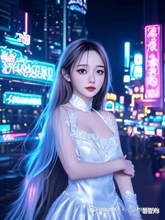 美女眨眼睛，人物表情自然，动作流畅，向右行走 ，超高清4K by Hailuo AI Video Generator